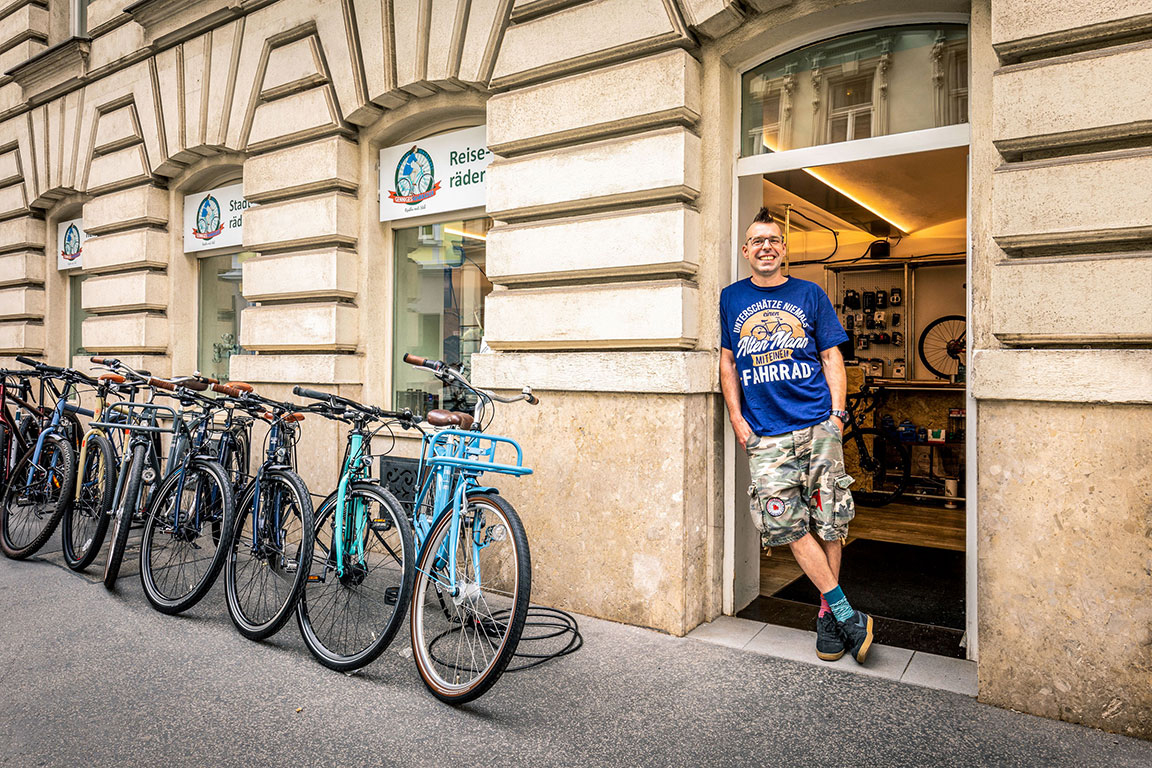 Außenansicht des Fahrradladens Genniges in der Margaretenstraße