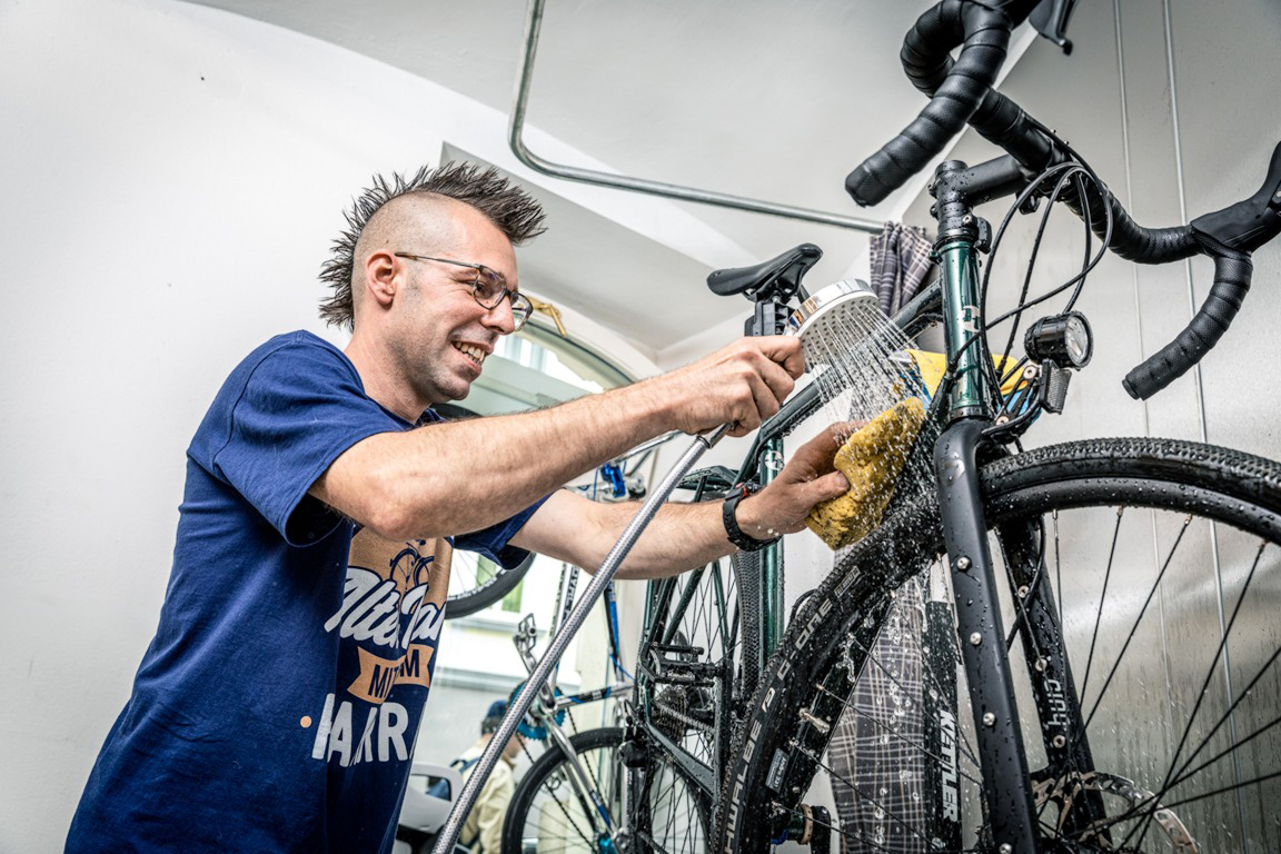 Fahrraddusche Handwäsche